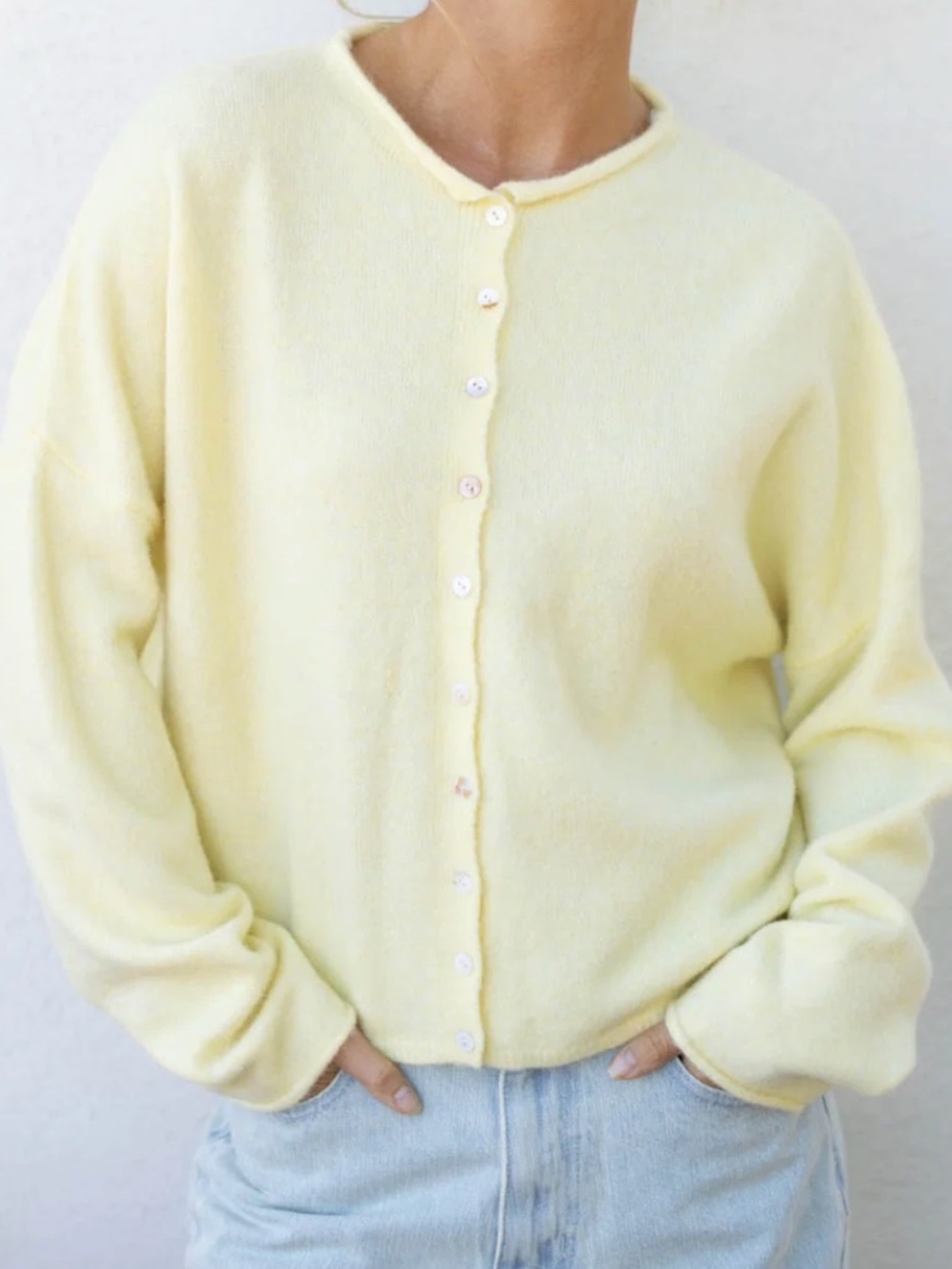 Things Between Butter Yellow Fuzzy Cardigan